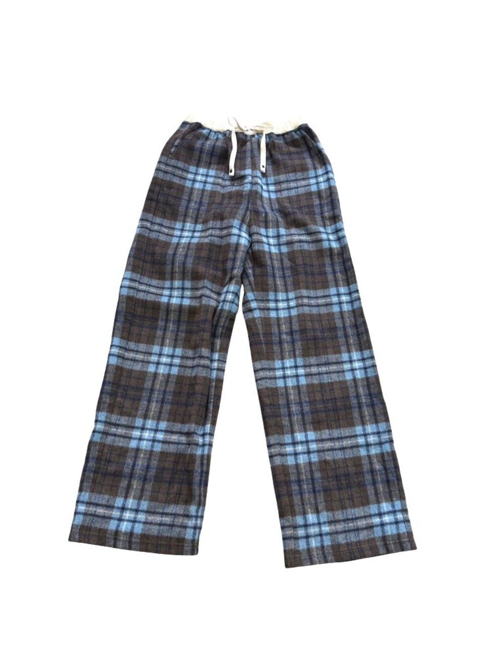 Turn Signal Men's Pajama Pants Sz M Gray Blue Plaid Wool Blend Fall Loungewear